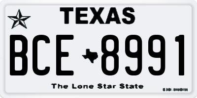 TX license plate BCE8991