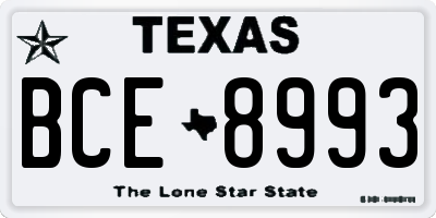 TX license plate BCE8993