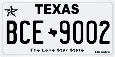 TX license plate BCE9002