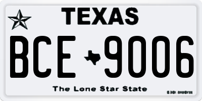TX license plate BCE9006