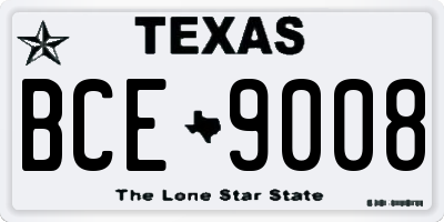 TX license plate BCE9008