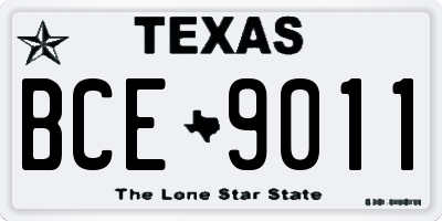 TX license plate BCE9011