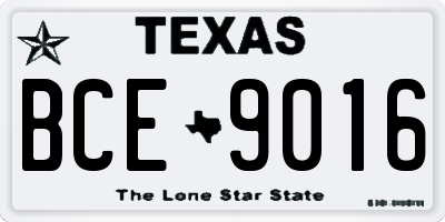 TX license plate BCE9016