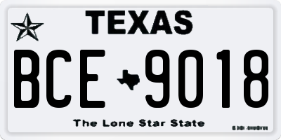 TX license plate BCE9018