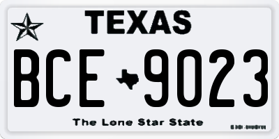 TX license plate BCE9023
