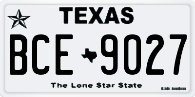 TX license plate BCE9027