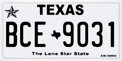 TX license plate BCE9031