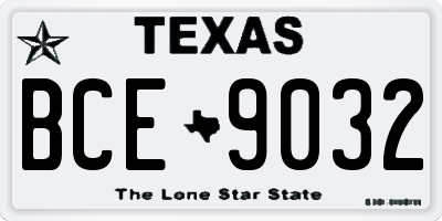 TX license plate BCE9032