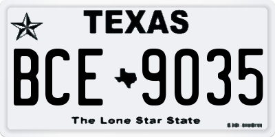 TX license plate BCE9035