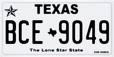 TX license plate BCE9049