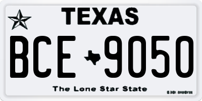 TX license plate BCE9050