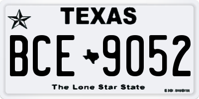 TX license plate BCE9052