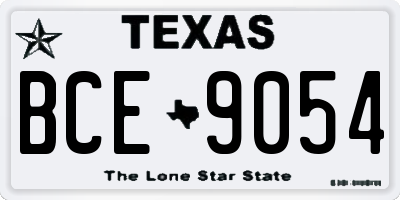 TX license plate BCE9054