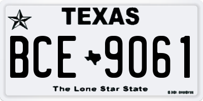 TX license plate BCE9061
