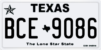 TX license plate BCE9086