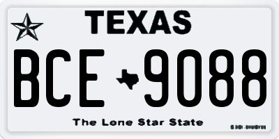 TX license plate BCE9088