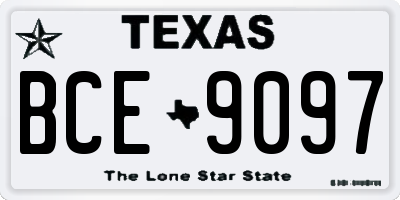 TX license plate BCE9097