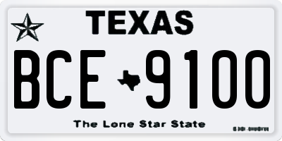 TX license plate BCE9100