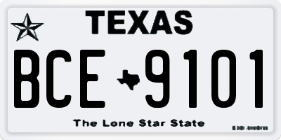 TX license plate BCE9101