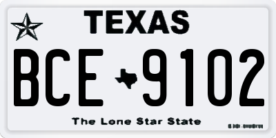 TX license plate BCE9102
