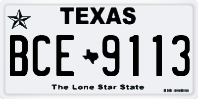 TX license plate BCE9113