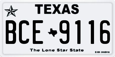 TX license plate BCE9116