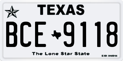 TX license plate BCE9118