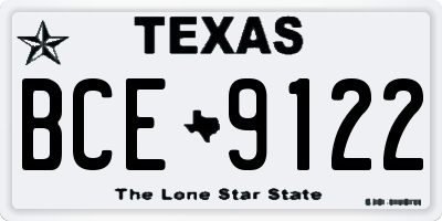 TX license plate BCE9122