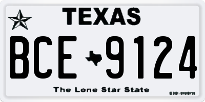 TX license plate BCE9124