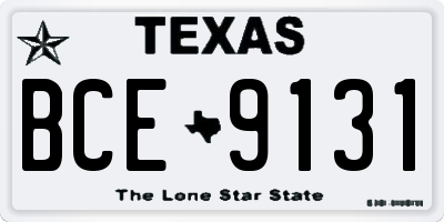 TX license plate BCE9131