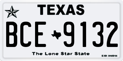 TX license plate BCE9132