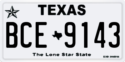 TX license plate BCE9143