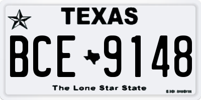 TX license plate BCE9148