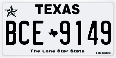 TX license plate BCE9149