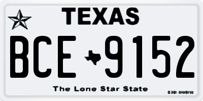 TX license plate BCE9152