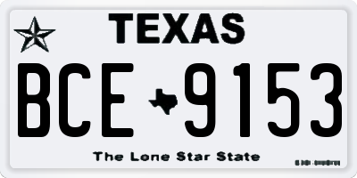 TX license plate BCE9153