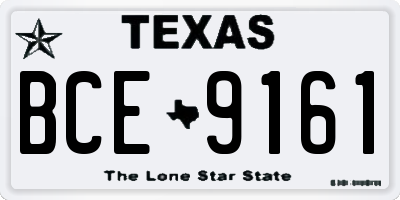 TX license plate BCE9161