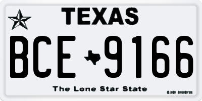 TX license plate BCE9166