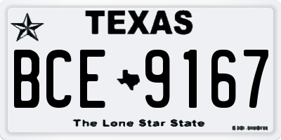 TX license plate BCE9167