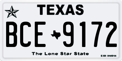 TX license plate BCE9172