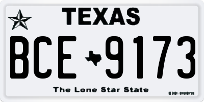 TX license plate BCE9173