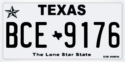 TX license plate BCE9176