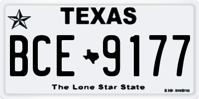 TX license plate BCE9177