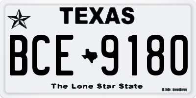 TX license plate BCE9180