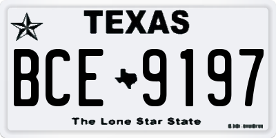 TX license plate BCE9197