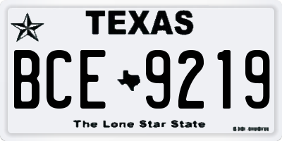 TX license plate BCE9219