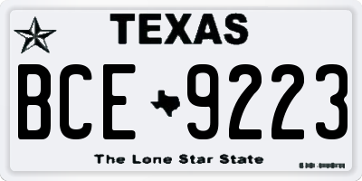 TX license plate BCE9223