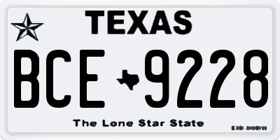TX license plate BCE9228