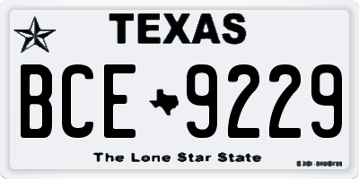 TX license plate BCE9229
