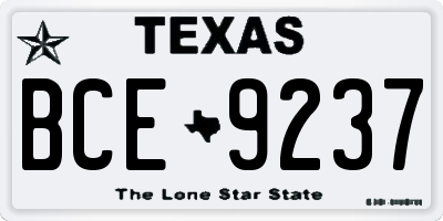 TX license plate BCE9237